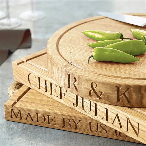 personalised oak chopping board by the oak & rope company ...