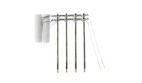 Utility Pre Wired Poles Double Crossbar Ho Scale Roomettes Lighting
