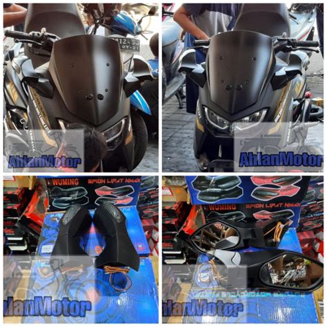 jual spion nmax lipat lampu sen plastik abs spion motor nmax isi pcs