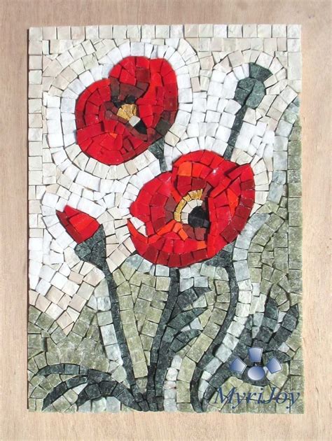 Kit Mosaico Fiori Di Campo Papaveri X Cm Quadro Fai Da Te Hobby