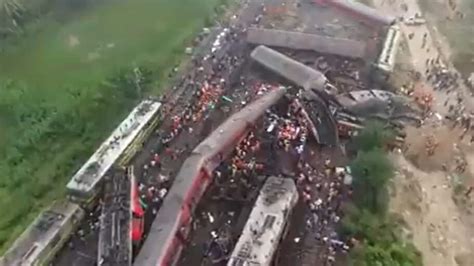 Watch | Aerial view of Balasore train collision site; rescue on, over ...