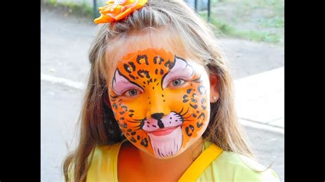 Аквагрим леопард как нарисовать Leopard face painting - YouTube