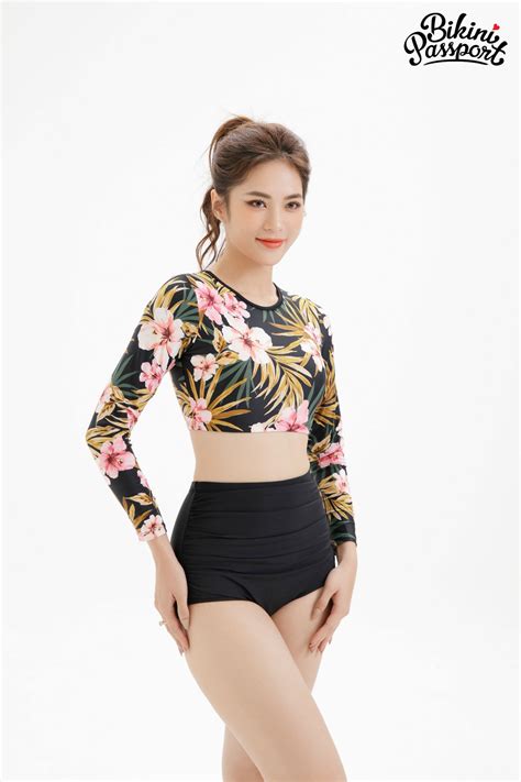 Quần bơi Nữ BIKINI PASSPORT kiểu Quần Lưng cao nhún trước