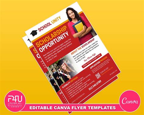 Scholarship Flyers Diy Canva Scholarship Flyers Editable Canva Us