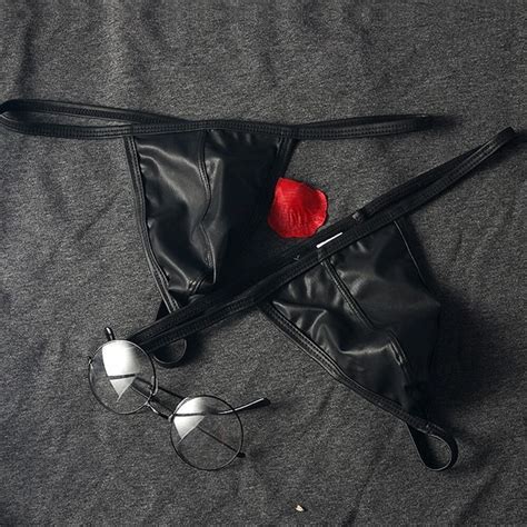 HERREN FAUX LEDER Unterwäsche Bikini G String Slip Sexy Low Waist Unterhose EUR 5 53 PicClick DE