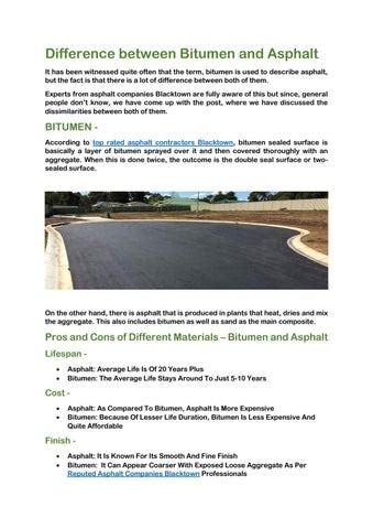 Difference between Bitumen and Asphalt by T & L Asphalting and ...