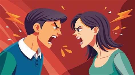 premium vector animated couple arguing fiercely