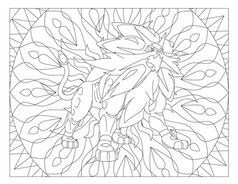 Adult Pokemon Coloring Page Solgaleo ·