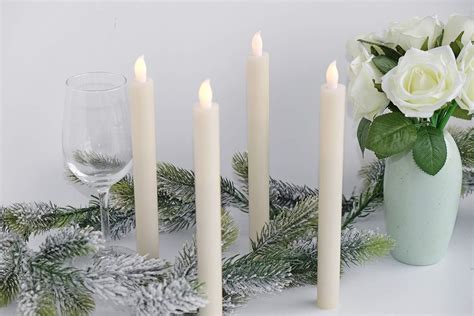 Buy Eldnacele Flameless Window Taper Candles With Remote Timer Ivory