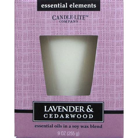 Candle Lite Essential Elements Lavender Cedarwood Jar Candle