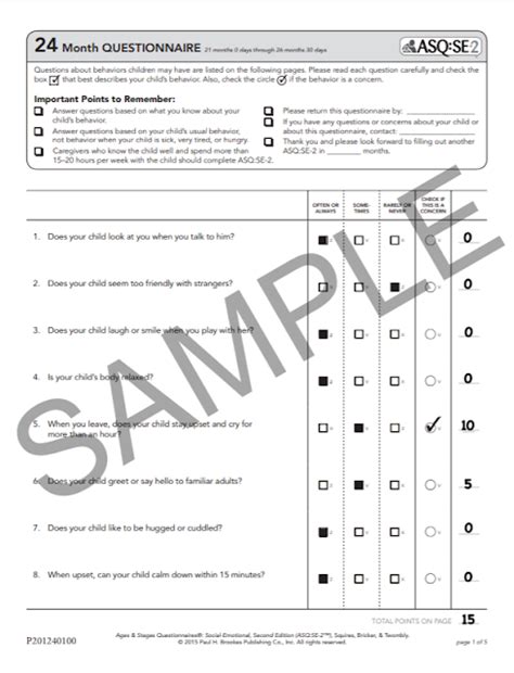 Ages and Stages Questionnaire: Social-Emotional, Second Edition (ASQ:SE-2) 