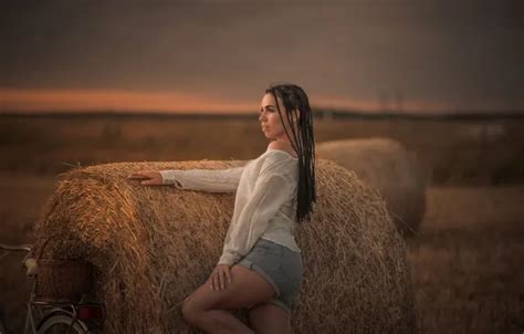 Wallpaper Girl Shorts Beautiful Model Sweet Brunette Long Haired Pigtails For Mobile And