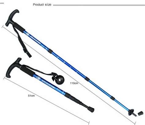 Hiking Trekking Pole T Handle 4 Section Trekking Pole Aluminum Alloy