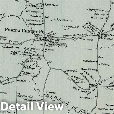 Historic Map : 1871 Pownal, Cumberland County, Maine. North Pownal