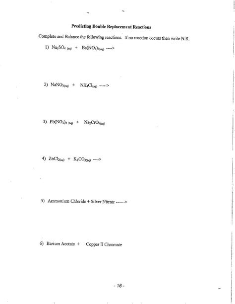 Topic 6 Predicting Double Replacement Reactions Cglass St Mary S Springs Academy