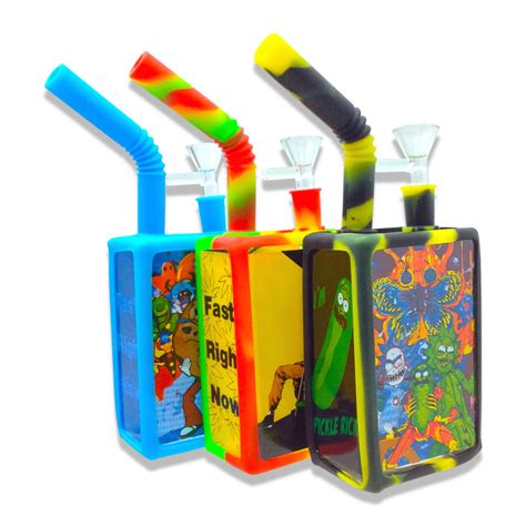 SILICONE GLASS HYBRID 7 5 INCH JUICE BOX WATER PIPE