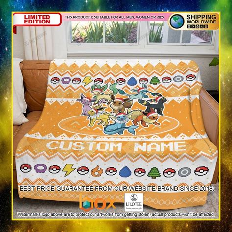 HOT Pokemon Eevee Evolution Custom Luxury Blanket Express Your Unique Style With BoxBoxShirt