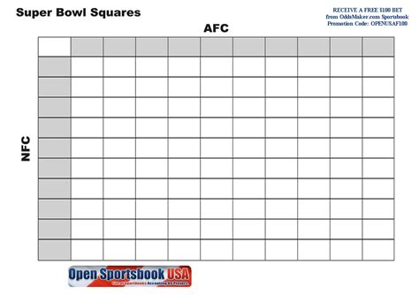 EXCEL TEMPLATES: Nfl Squares Printable