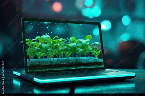 Futuristic Hydroponics AI Monitoring System Smart Agriculture Via