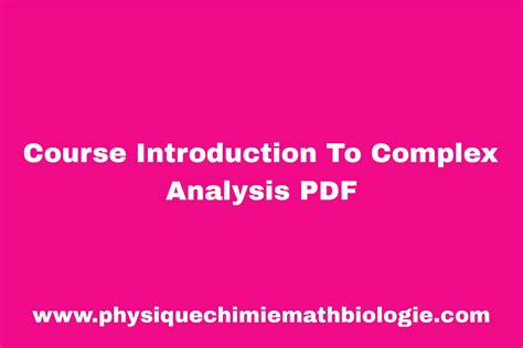introduction  complex analysis