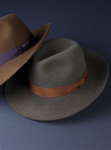 Ladies Wide Brim Fur Felt Fedora In Graphite The Ben Silver Collection