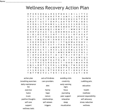 Recovery Word Search Printable Word Search Printable