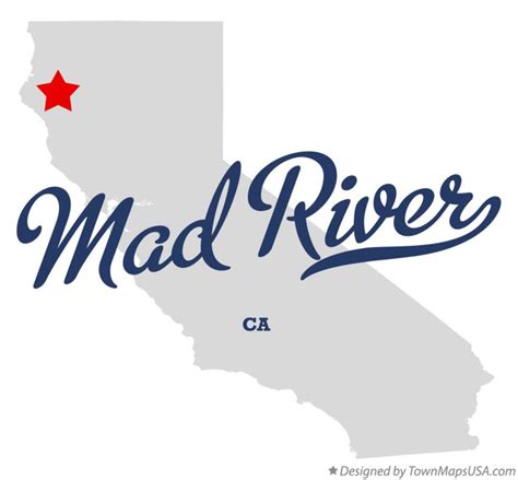 Map of Mad River, CA, California