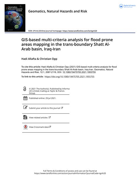 Pdf Gis Based Multi Criteria Analysis For Flood Prone Areas Mapping