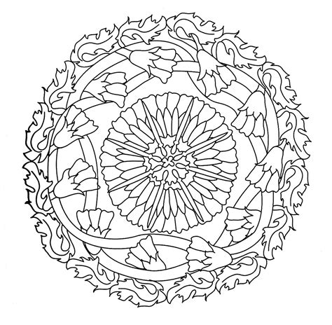 Mandalas Para Pintar: Corona de flores