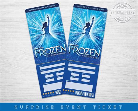 Printable Frozen Broadway Surprise Ticket Frozen The Musical