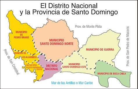 Mapa Del Distrito Nacional Y La Provincia Santo Domingo