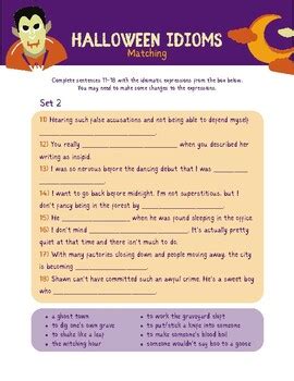 Halloween Idiom Workpacket Bundle By My Loco Life TPT