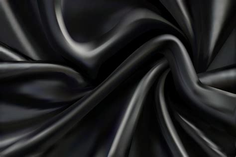 Black satin silk luxury material cloth with curves and folds.Horizontal ...