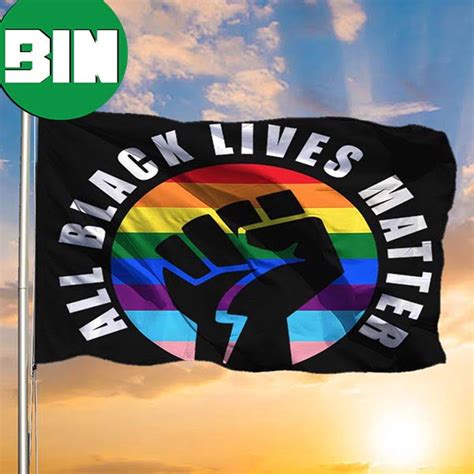 All BLM Black Lives Matter Flag Power First LGBT Rainbow Color Pride