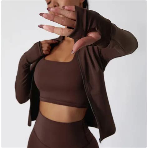 Women S Slim Fit Jogging Wear Yoga Workout Jacket Top Nude Feeling Training Wear Tracksuits