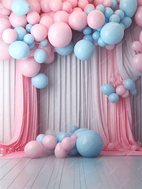 Premium Ai Image Gender Reveal 3d Render Party Decor Photo Location Ai Generated Blue And Pink