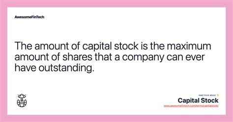capital stock awesomefintech blog