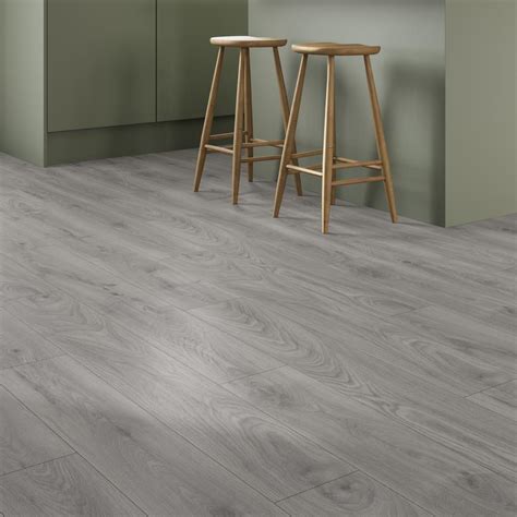 Howdens Premium Professional V Groove Pastel Grey Laminate Flooring 148m² Pack Howdens