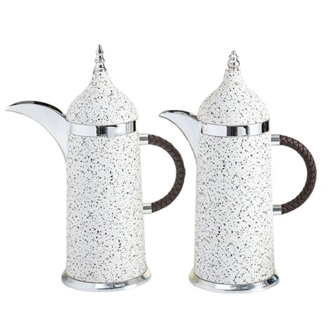 Al Fursan Liwa Elegant Coffee And Tea Pot Flask 0 8 Liter Set Of 2pc