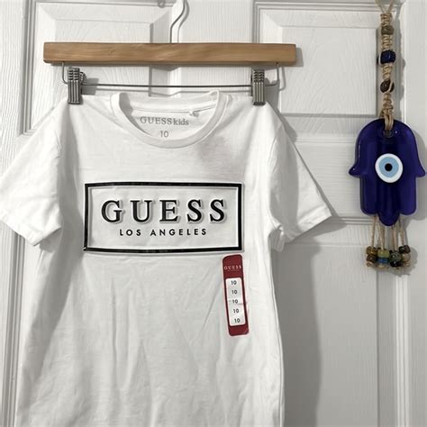 Guess Shirts And Tops Guess Los Angeles White Tshirt With Black 3d