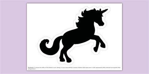 Unicorn Silhouette Cut Out Profesor Hizo Twinkl