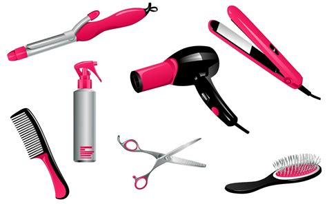 Vector Hair Care And Styling Tools And Products 3716679 Vector Art At