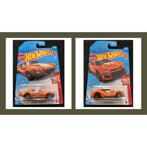 Hot Wheels Then And Now Camaro Zl Orange Blue Chevy Camaro Rs Orange