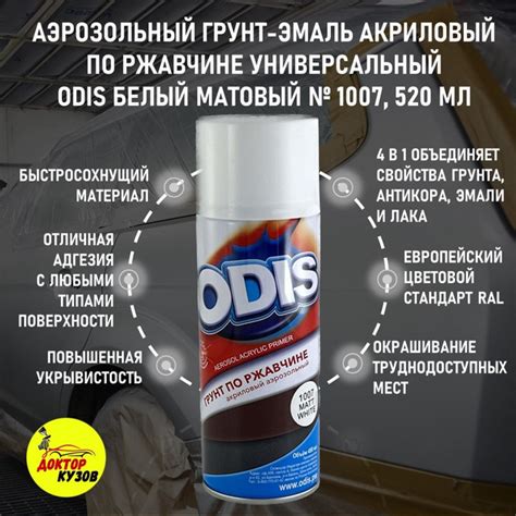 Характеристики Краска по ржавчине для металла, аэрозоль, объем 520 мл ...