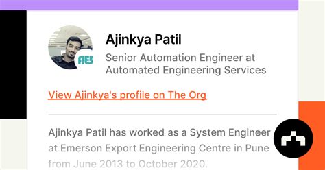 Ajinkya Patil - Senior Automation Engineer at Automated Engineering ...