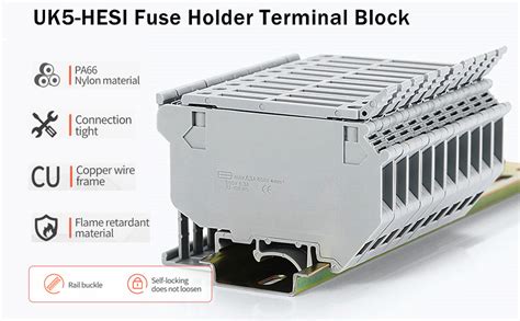 Pcs Uk Hesi Uk Rd Din Rail Fuse Disconnect Terminal Block Screw