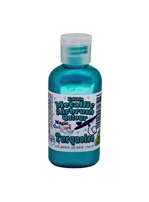 Magic Colours Edible Metallic Airbrush Colour Turquoise 55ml Arife