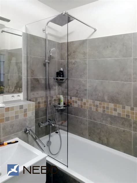 Перегородка на ванну из прозрачного осветленного стекла по ...