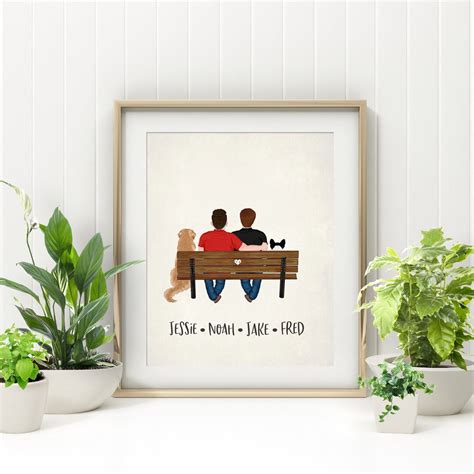 Gay Wedding Gift Lgbt Custom Portrait Personalized Print Portrait For Couple Wall Art