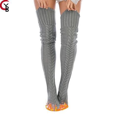 Women S Cable Knitted Thigh High Boot Socks Extra Long Winter Stockings